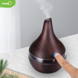 SaengQ – humidificateur d&39air électrique ultrasonique en bois, diffuseur d&39arôme, huile essentielle, aromathérapie, brume fr