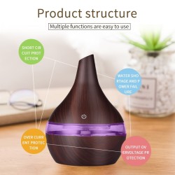 SaengQ – humidificateur d&39air électrique ultrasonique en bois, diffuseur d&39arôme, huile essentielle, aromathérapie, brume fr