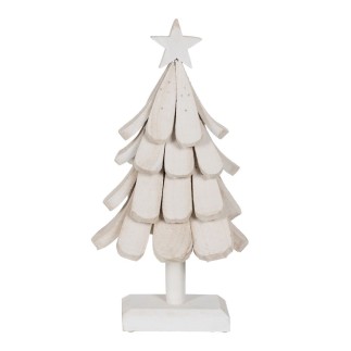 Sapin de Noël Blanc Bois de paulownia 31 x 25 x 60 cm