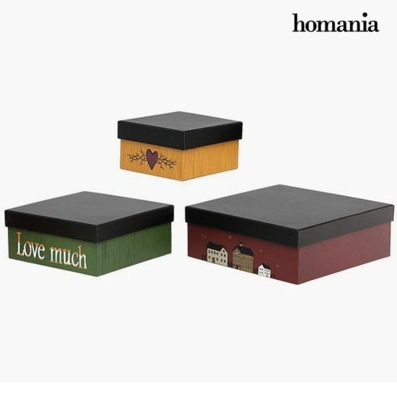Caja Decorativa Homania (3 pcs) Multicolor Cartón (3 Piezas) (3 Unidades) (1 unidad)