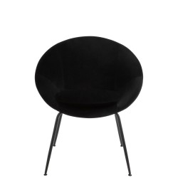 Chaise ronde en textile noir 69x56.5x80 cm