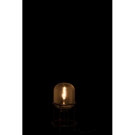 Lampe sur pied en verre et métal gris 27x27x50 cm