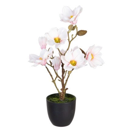 Planta Decorativa Poliéster Polietileno Hierro 25 x 25 x 49 cm Magnolia