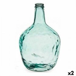 Botella Carafe Decoración Transparente 22 x 37,5 x 22 cm (2 Unidades)