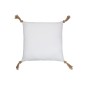 Coussin carré avec pompons blanc 45x45cm - Coussin d'extérieur