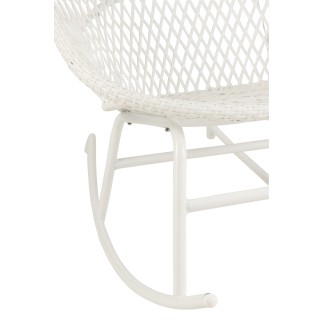 Chaise à bascule extérieur ronde en aluminium blanc 118x82x78 cm