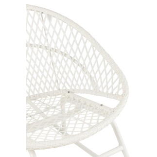 Chaise à bascule extérieur ronde en aluminium blanc 118x82x78 cm