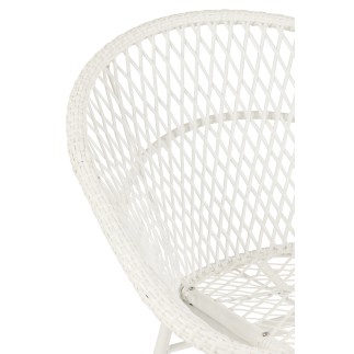 Chaise à bascule extérieur ronde en aluminium blanc 118x82x78 cm