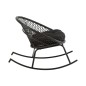 Chaise à bascule extérieur ronde en aluminium noir 118x82x78 cm