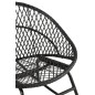 Chaise à bascule extérieur ronde en aluminium noir 118x82x78 cm