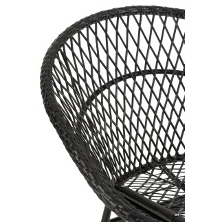 Chaise à bascule extérieur ronde en aluminium noir 118x82x78 cm