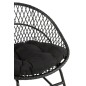 Chaise à bascule extérieur ronde en aluminium noir 118x82x78 cm