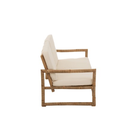 Fauteuil 2 personnes en bois naturel 150x80x71 cm