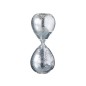 Reloj de arena perlas vidrio plata Alt. 20 cm