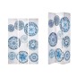 Biombo Azul Blanco Lienzo 122 x 2,5 x 180 cm Plato