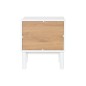 Mesita de Noche Home ESPRIT Blanco Natural Poliuretano Madera MDF 48 x 40 x 55 cm