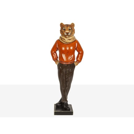 Figurine Décorative Romimex Rouge Résine Tigre 14 x 37 x 10 cm