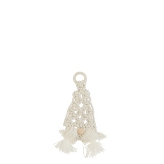 Suspension gnome en coton blanc 7x2x19 cm