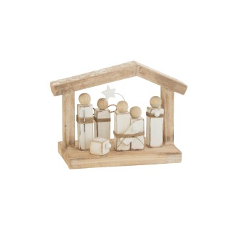 Crèche minimaliste en bois beige 30x16x23 cm