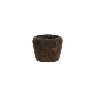 Cache-pot en bois de paulownia marron 24x24x18 cm