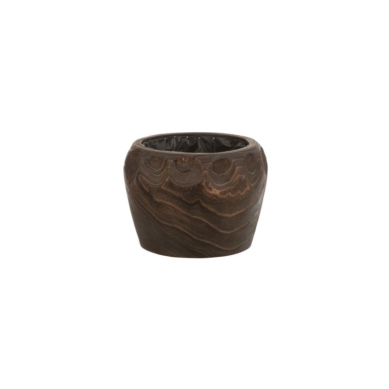 Cache-pot en bois de paulownia marron 29x29x20 cm