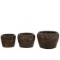 Cache-pot en bois de paulownia marron 29x29x20 cm