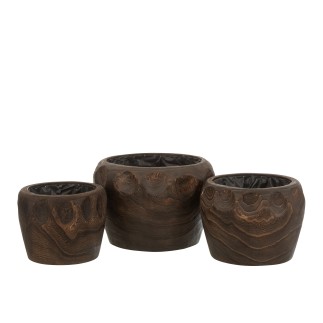 Cache-pot en bois de paulownia marron 29x29x20 cm