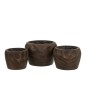 Cache-pot en bois de paulownia marron 29x29x20 cm