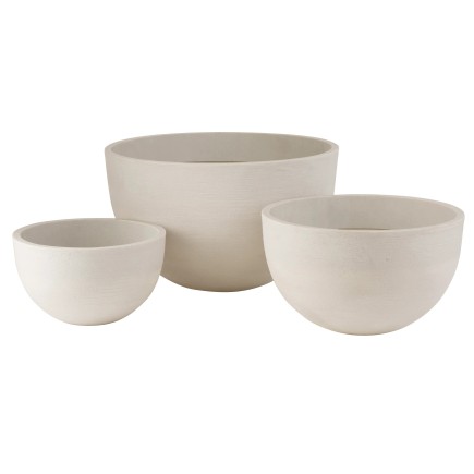 Set de 3 Cache-pots en céramique beige 60x60x46 cm