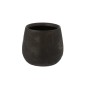 Cache-pot irrégulier en céramique rugueuse noire 16.5x14cm