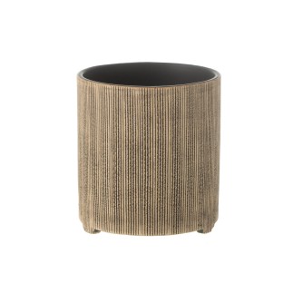 Cache-pot rond en céramique marron 14.5x14.5x15.5 cm