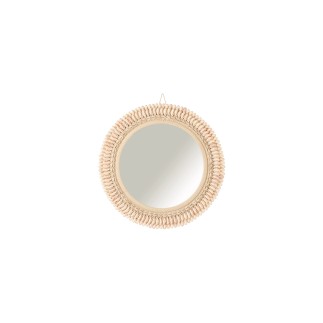 Miroir rond en bois rose 52x52x3 cm