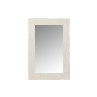 Miroir rectangulaire en résine blanc 41.5x4.3x61.5 cm