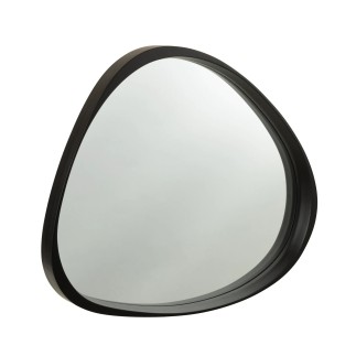 Miroir irrégulier en verre noir 77x71x6.8 cm