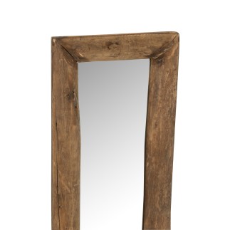 Miroir mural en bois marron 120x24x5 cm