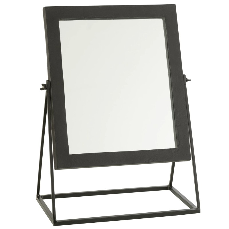 Miroir carré sur pied en métal noir 34x20x47cm