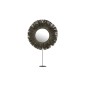 Miroir rond sur socle en Raphia gris 41x9x51 cm