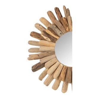 Miroir rond en bois flotté 52x52cm