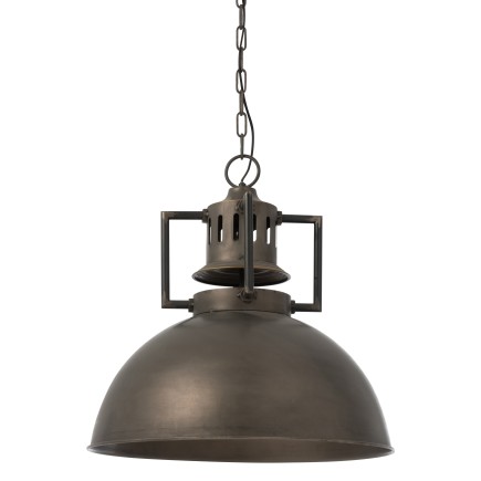 Lampada sospesa industriale in metallo grigio L55*L55*H147cm