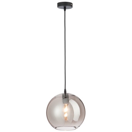 Lampe boule suspendue en verre argent 25x25x210 cm