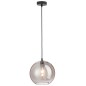 Lampe boule suspendue en verre argent 25x25x210 cm