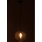 Lampe boule suspendue en verre argent 25x25x210 cm