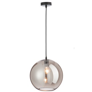 Lampe boule suspendue en verre argent 30x30x220 cm