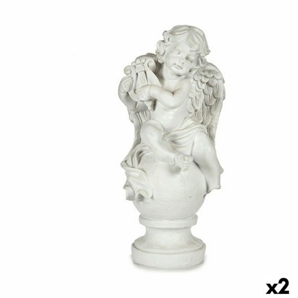 Figurine Décorative Ange Blanc 22 x 22 x 48 cm (2 Unités)