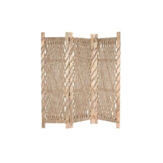 Paravent DKD Home Decor 151 x 2,5 x 183 cm Bois de manguier Jute