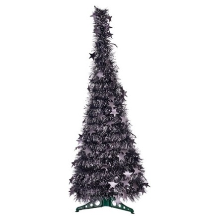 Albero di Natale in antracite con ghirlanda 38 x 38 x 105 cm (6 unità)