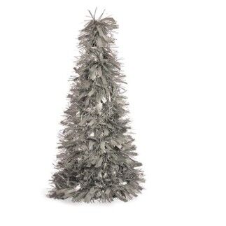 Statuetta decorativa Albero di Natale ghirlanda Argento polipropilene PET 27 x 45.5 x 27 cm (12 unità)