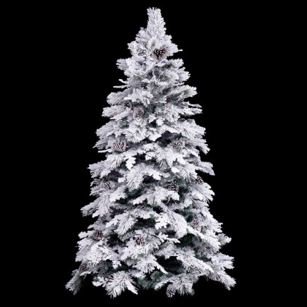 Sapin de Noël Blanc Vert PVC Métal Polyéthylène Enneigé 240 cm