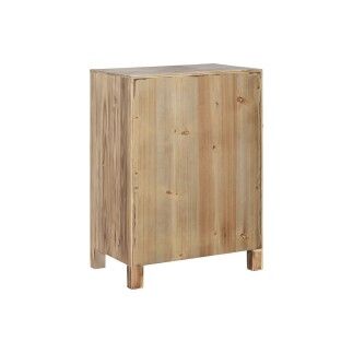 Mesita de Noche Home ESPRIT Negro Natural Madera de abeto Madera MDF 45 x 34 x 66 cm