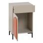 Table de Nuit NECTO Orange Taupe Fer Bois MDF 40 x 31,2 x 66,2 cm